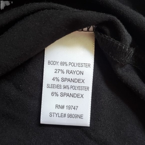 Nine.Eight Black Mixed Media Top with Banded Cuffs and Hem - Size Small - Picture 13 of 15